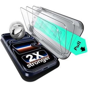 ESR 3 Pack for iPhone 17 Pro Max Screen Protector, Military-Grade Shatterproof, 9H Hardness, Full Coverage Tempered Glass with Ultra Fit Tray