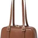 Keyli Swing Zip Shoulder Bag Fashion Purses for Women, Leather Shoulder Handbag Top-Handle Hobo Bags with Adjustable Strap (1.0-brown-double Zip)