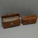 Birthday Gifts for Women Teen Girl, Personalized Initial Makeup Organizer Bag Set, Open Flat Travel Cosmetic Bag With Clear Divider and Handle(Brown,S)