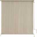 sunoff Outdoor Roller Shades for Patio, Cordless Roller Up Blinds with Shade Cloth for Porch Gazebo Pergola Balcony Backyard, 2 Poles & 1 Fabric, Sesame, 96" Wx72 H