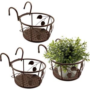 Hanging Flower Pots for Home Kitchens are Commonly Used On Balconies with Iron Hollow Hanging Leaves to Decorate The Stable Garden Green Well Hanging Flower Baskets (Champagne), 18 Cm X 22 Cm X 12 Cm, 5 Gallons