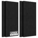 2 Pack Acoustic Foam Panels, 2" X 24" X 48" Wedge Soundproof Studio Foam for Walls,Sound Absorbing Panels, Sound Insulation for Studio, High Density Fireproof Studio Wedges (Black, 4 Pack)