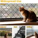 10x13ft Cat Netting Balcony, Steel Wire Reinforced Balcony Screen for Pets - Heavy Duty Cat Balcony Protection Net, Anti-Fall Safety Mesh for Windows, Patio, Stairs & Apartment Balcony