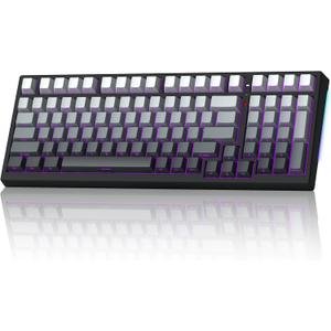 X98 Wireless Mechanical Keyboard, RGB Backlit Custom Gaming Keyboard with Number Pad, Tri-Mode BT5.0/ 2.4GHz/ USB-C, Gasket Structure, Hot Swappable Pre-lubed Linear Switch, Side Printed PBT Keycaps