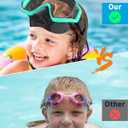 Bairuifu Kids Swim Goggles Snorkel Mask, Latest 3-Window Lens Wide Vision, Crystal Clear, Swimming Goggles Soft Nose Cover