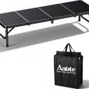 Anbte 4ft Low Folding Picnic Table, Thicker Aluminum Small Camping Table with Storage Bag, Portable Handle, Lightweight, for Camping Beach Party Picnic Floor, 45.67" x 15.7" x 10.3", Black