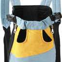 Lightweight Pet Backpack Carrier for Small Dogs & Cats - Easy-Fit Adjustable Straps, Basic Legs-Out Design, Durable for Daily Use (Fits Pets Under 15lb) (Yellow-Blue Color-Blocked, Large) (Large(8.8lb-11lb))