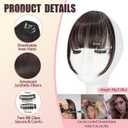 Clip in Bangs, Synthetic Wispy Bangs Hair Clip, Medium Brown Fake Bangs Fringe with Temples Hairpieces for Women Natural Curved Hair Extensions for Daily Wear