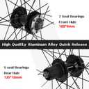 Exceedhub 29" Mountain Bike Wheelset, Ultralight Aluminum Alloy Rim 32H High Strength Bike Wheels, Quick Release Disc Brake MTB Wheel Set, Compatible 8-10 Speed Cassette (29" Rear Wheel)