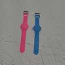 Waterproof Bracelet Compatible with Airtag Case for Kids(2 Pack), Soft Silicone Hidden Wristband, Lightweight GPS Tracker Compatible with Apple Air Tag Watch Band for Child (Grow in Dark Blue & Pink)
