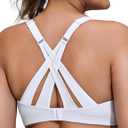 ZeroBound Women's High Impact Sports Bra Criss-Cross Back Full Coverage (White)