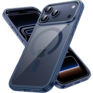 JETech Magnetic Case for iPhone 17 Pro Max 6.9-Inch Compatible with MagSafe, Shockproof Phone Bumper Cover, Anti-Scratch Clear Back (Deep Blue)