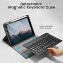 Magnetic Wireless Backlit Keyboard Case for iPad 6th Generation 9.7 Inch 2018, 5th Gen 2017 & Air 2(2014), with Pencil Holder & Stand Folio Cover, Black