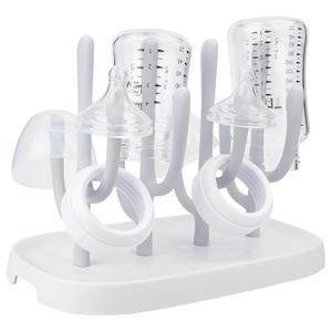 Baby Bottle Drying Rack, Space Saving Bottle Dryer Holder for Bottles, Nipples, Pump Parts, Cups (Gray)