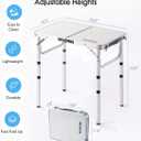 YUFIFAIRY Small Folding Table Portable, 24''L x16''W Foldable Camp Table with 3 Adjustable Height, Indoor Outdoor Lightweight Aluminum for Outdoor Cooking Picnic, (3 Heights)