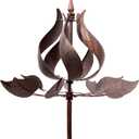 Wind Spinners Outdoor - Large Tulip Metal Bronze Color Wind Sculptures & Spinner, Kinetic Gift Ideal Windmill Decor for Garden and Yard (75 inch Height)