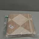 Beeiva Checkered Print Carpet Runners for Hallway 6ft, Beige Ultra Thin Washable Kitchen Runner Rug Non Slip, Moroccan Plaid Checkerboard Decor Faux Wool 2x6 Rug for Bedroom Bathroom Entryway