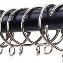 Openable Curtain Rings with Eyelets,3inch Heavy Duty Rustproof Metal Drapery Rings,Shower Curtain Rings 24pcs Silver Zocang (3inch Inside Diameter)