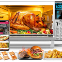 Nuwave Bravo XL Air Fryer Toaster Smart Oven, 12-in-1 Countertop Grill/Griddle Combo, 30-Qt XL Capacity, 50F-500F adjustable in precise 5F increments, Integrated Smart Thermometer, Linear T Technology
