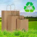 Toovip 90 Pack Plain Brown Kraft Paper Bags with Handles Bulk, Multiple 3 Assorted Sizes Gift Bags for Favors Grocery Retail Party Birthday Shopping Business Goody Craft Merchandise Take Out Sacks