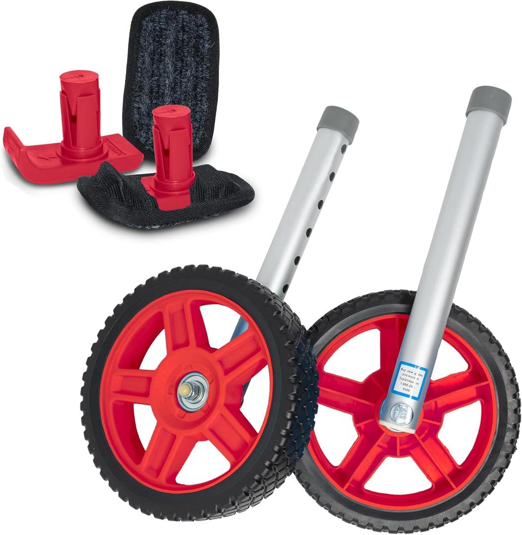 Top Glides 8" Off-Road Walker Wheel Kits with Flexfit Walker Ski Glides (Red)