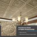 Art3d Drop Ceiling Tiles, Glue up Ceiling Tiles, 2'x2' Plastic Sheet in Antique Gold (12-Pack, 48 Sq.ft), 24"x24"