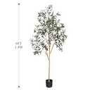 JUSTOYOU Olive Trees Artificial Indoor, 6FT Tall Faux Olive Tree Artificial Plants Potted Tree with Wood Branches and Fruits for Living Room, Bedroom, Office Modern Home Decor