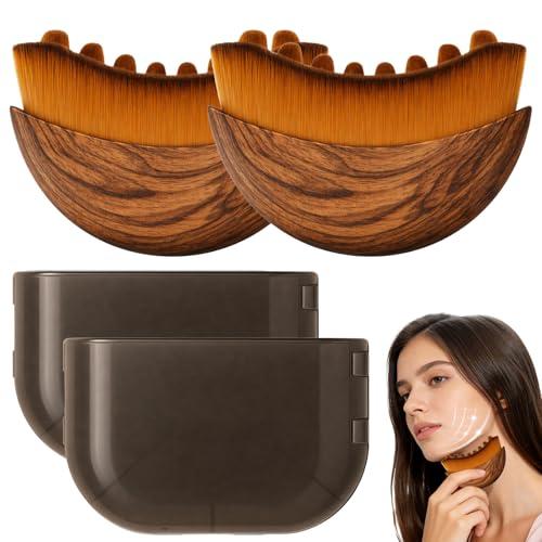 Lymphatic Contour Face Brush - Facial Massage Tool for Lymphatic Drainage, Contouring & Relaxation | Gentle Gua Sha Brush & Skin Care Tools for Daily Routine（2 PCS）
