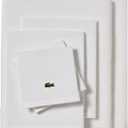 Lacoste Grand Slam 6-Piece Towel Set  Soft and Absorbent 100% Cotton Towels for Bathroom, Quick-Drying  Includes 2 Bath Towels, 2 Hand Towels, 2 Washcloths, White