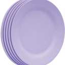 11 Inch Dinner Plate Set, Extra Large Pasta Plates, Unbreakable Dishes, Lightweight Wheat Straw Salad Dinnerware, Reusable Fiber Dessert Tableware (Purple)