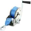 JEUIHAU 1200 Lbs Heavy Duty Hand Winch with 23 Ft Blue Strap, Hand Boat Crank Winch, Manual Trailer Winch with Hook for Pulling ATV Boat Trailer Truck