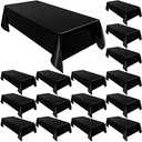 Moukeren 14 Pack Rectangle Tablecloths 58 x 102 Inch Table Cloth Reusable Washable Polyester Table Clothes Bulk for 6 ft Tables for Wedding, Party, Restaurant (Black)