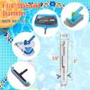 Telescopic Pool Pole, Extendable Pool Pole 16FT Heavy Duty Aluminum Telescoping Pool Cleaning Pole with 4 Baffle Locks, Universal 1.25" Pole for Pool Skimmer Nets, Rakes, Brushes & Vacuum Heads