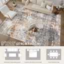 DMOYEST Area Rug Living Room Rugs - 9x12 Washable Large Soft Indoor Neutral Modern Abstract Low Pile Rug Carpet for Bedroom Dining Room Farmhouse Home Office - Grey Brown