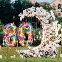 2Pack Rainbow Number 8 Balloon, 40 Inch Large Colorful Foil Number Balloons Eight Balloons for 8th Birthday, Huge Mylar Numbers 8 Year Old Birthday Party Supplies Balloons