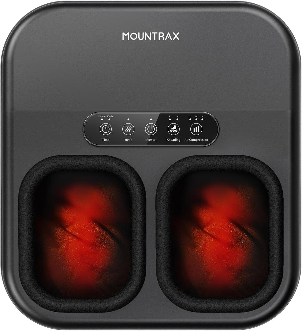 MOUNTRAX Shiatsu Foot Massager with Heat, Deep Kneading Foot Massager for Plantar Fasciitis, Neuropathy, Improve Circulation and Pain Relief – DIY Customizable Design Foot Massage with Drawing Pen