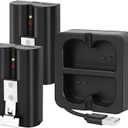Hiweld 2-Pack 6040mAh Rechargeable Battery with Dual Charger Station for Ring Video Doorbell 2/3/3Plus/4, Stick Up Cam & Spotlight Cam  Compatible Replacement Power Kit