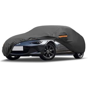 MORNYRAY Compatible with Mazda MX-5,Car Cover Outdoor Waterproof Sun Rain Snow Hail Protection with Driver Door Zipper (Black, Custom Fit for Mazda MX-5)