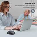 TECKNET Wireless Mouse (2.4G & BT5.0/3.0) Silent 4800 DPI Computer USB A & Bluetooth Mouse 6 Buttons, Wide Compatibility - Grey