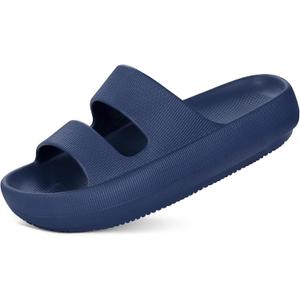 shevalues Orthopedic Slide Sandals for Women Arch Support Plantar Fasciitis (Blue) 9