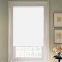 Joydeco Blackout Cordless Roller Shade White Fabric Mini Blinds & Shades for Windows 28 Inch Wide Home Darkening(28x 75)