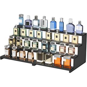 Lifewit Perfume Organizer, Bedroom Decor, Cologne Cupcake Stand, Tool-Free Assembly, Makeup Display Shelf for Vanity Bathroom Counter Storage, Black, 30 cm/12", 2 Pcs