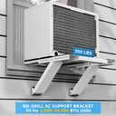Window AC Support Bracket, No-Drill No-Tool Air Conditioner Support Bracket Adjustable Wall Mount, Heavy Duty Steel Holds Up to 300lbs, Fits Single Or Double Hung Windows, White
