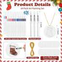 AmazingSpark 64 Pcs Christmas Stocking Magic Foam Texture Painting Kit, 36 Pcs Foam Texture Paper Stocking Crafts, 24 Colors Markers Paint 3D Effect DIY Blank Xmas Hanging Ornaments for Gifts