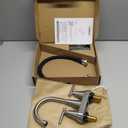 Bathroom Faucets for Sink 3 Hole, Hurran 4 inch Brushed Nickel Bathroom Sink Faucet with Pop-up Drain and Supply Lines, Stainless Steel Centerset Faucets for Sink Vanity RV