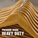 Utopia Home Premium Wooden Hangers 30 Pack - Heavy Duty & Durable Coat Hanger - Wood Hanger with 360-Degree Rotatable Hook - Clothes Hangers with Non-Slip Shoulder Notches For Shirts & Coats (Natural)