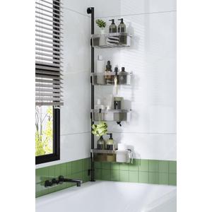 WXCGX Modern Stainless Steel Shower Caddy: 4-Tier Rust Resistant Waterproof Adjustable Shower Organizer - 15inch-45inch (Short)