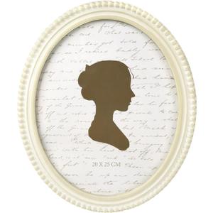 Sunlit Boho Vintage Picture Frame 8x10 Inch with Beaded Border, Oval Luxury Antique Photo Frames with Glass Front, Photo Display, Tabletop Wall Hanging, Gift Idea, Distressed White