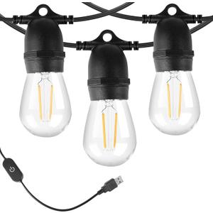 BRIMAX 24.6Ft USB Powered String Lights,10 LED Bulbs Waterproof & Shatterproof Outdoor Camping String Lights Dimmable Brightness with Swith for Tents,Patio,Backyard,Garden and Holidays,Warm White