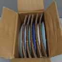 vancasso Bonita Blue Salad Plate Set of 6, 7.5 Inch Ceramic Dinner Plate, Dishwasher and Microwave Safe (Cool Color)